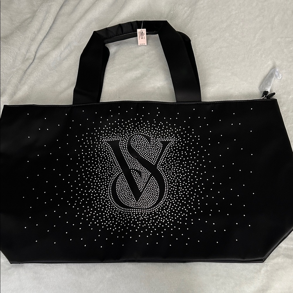 Victoria's Secret Black Tote with Silver Accents